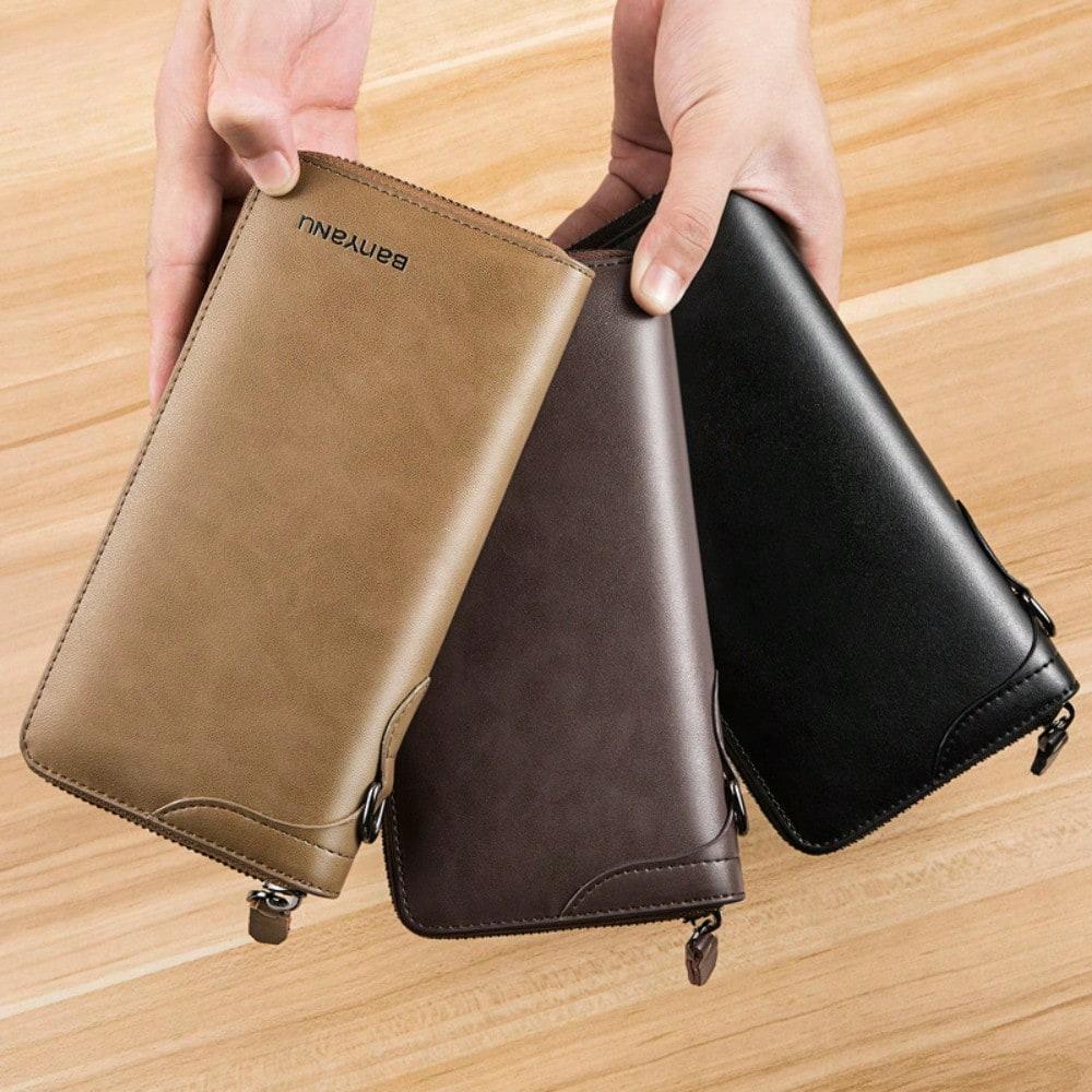 New Men's Wallet Men's Long Business Retro Zipper Wallet