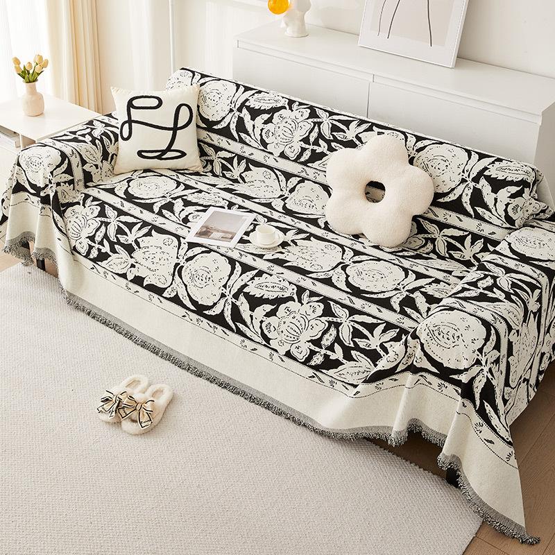 High-Grade Chenille Floral Sofa Towel Winter Thickened Sofa Cover All-Inclusive Universal Universal Cover Cloth Anti-Cat Scratching Blanket