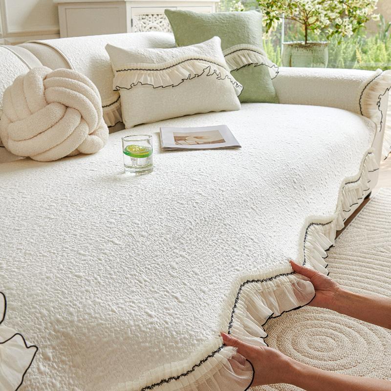 Cool Feeling Cold Silk Cold Bean Sofa Cushion Summer Mat Cushion Non-Slip Seat Cushion Summer Straight Row Sofa Cover Cover Cloth