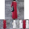 Women Simple Fashion Loose Baggy Long Maxi Dress Half Sleeve Split Plus Size For Effortless Elegance