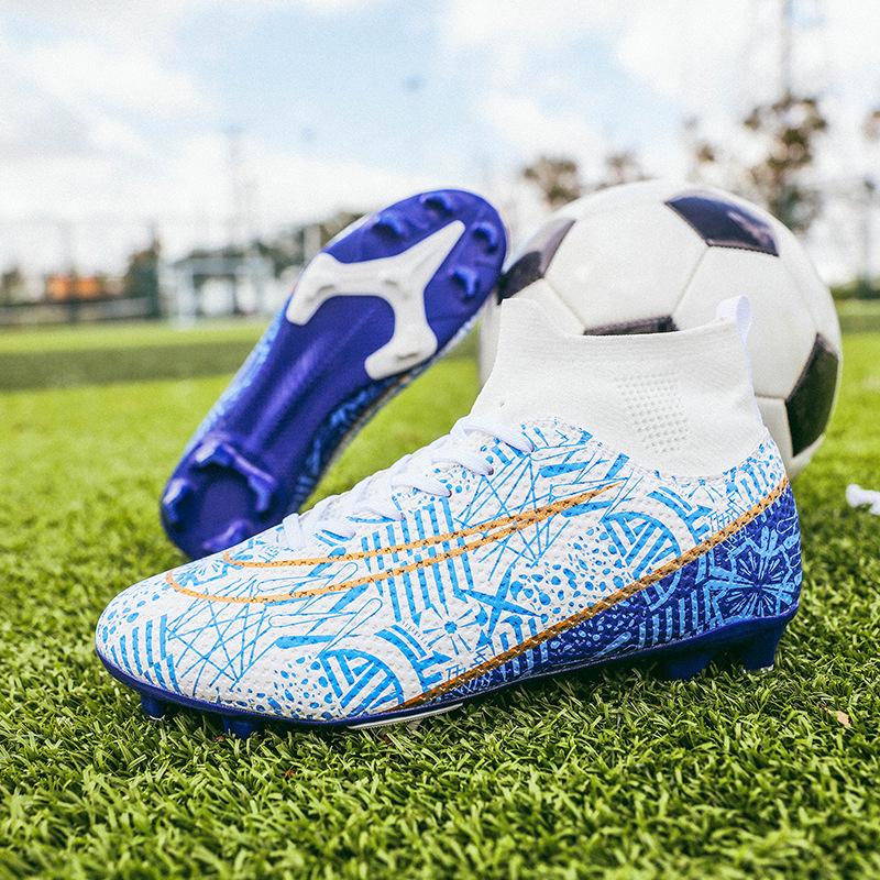 Football Shoes Men's Autumn High Top Long Shattered Nails Student Children Boys Professional Training Amazon Football Shoes