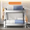 Shuaishi Kitchen Dish Storage Rack, 304 Stainless Steel Bowl Holder, Draining Dish Rack, Utensil Organizer Box