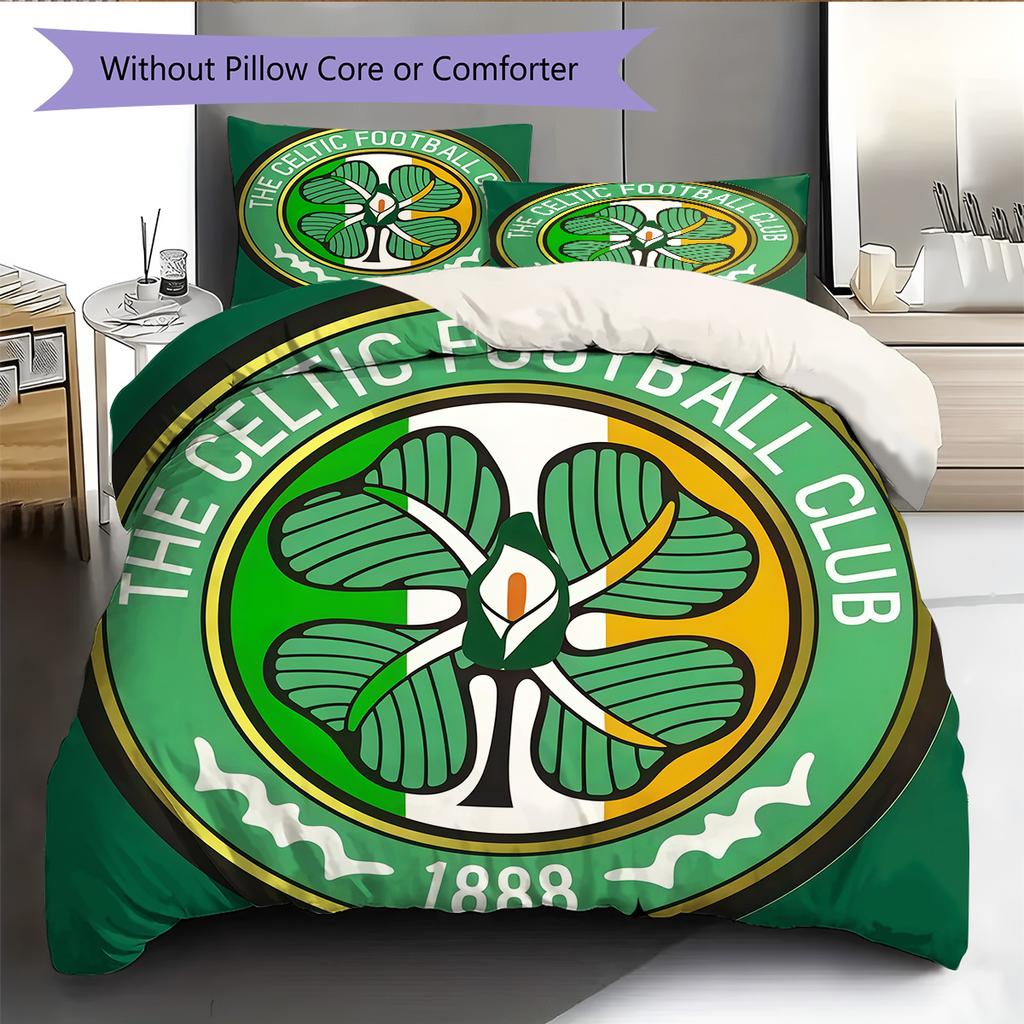 Juego de Funda Nórdica y Colcha del Celtic Football Club Funda de Colcha Funda de Almohada Decoración del Hogar Regalo de Cumpleaños (1 * funda nórdica + 2 * fundas de almohada, sin núcleo)