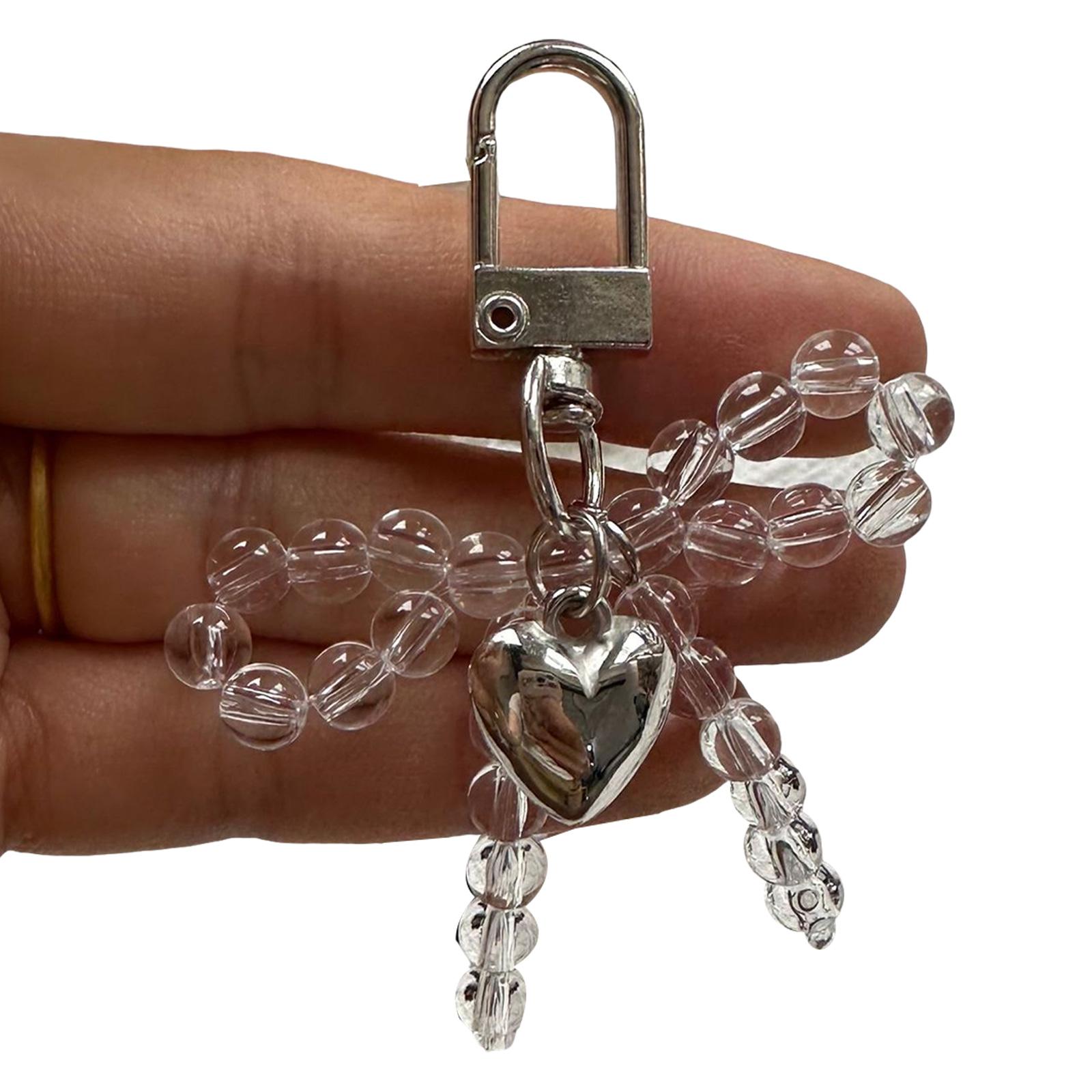 

Элегантный жемчужный бант сердце подвеска подвеска сумочка подвеска брелок аксессуар сплав мода ключ ювелирные изделия прозрачный