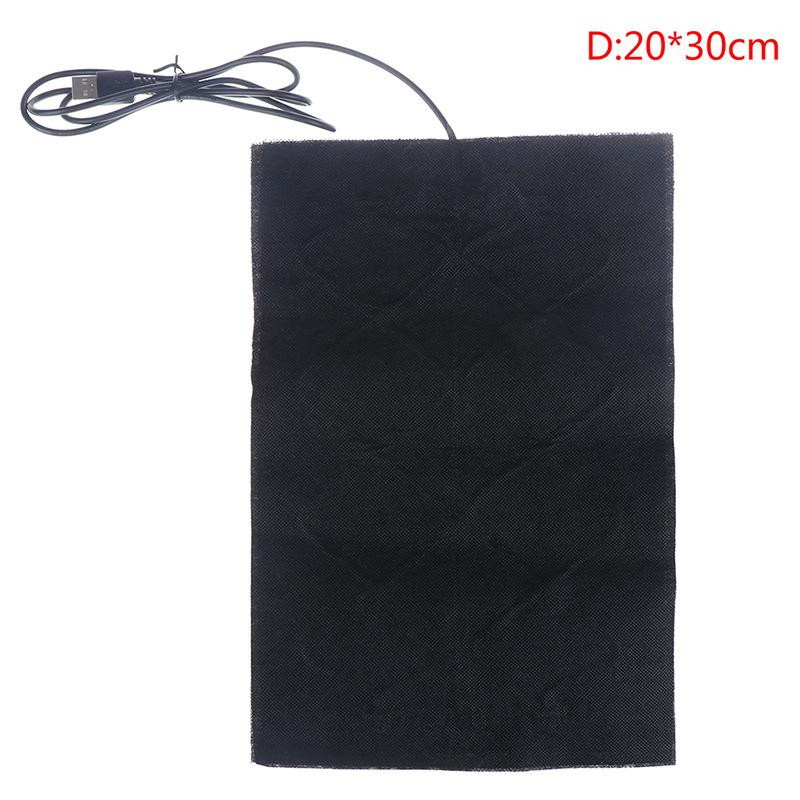Black Fiber Heated Pads Kneepad Waist-protected Heating Warm Pads Winter Warm USB Seat Cushion Heating Film Jacket Coat Heating
