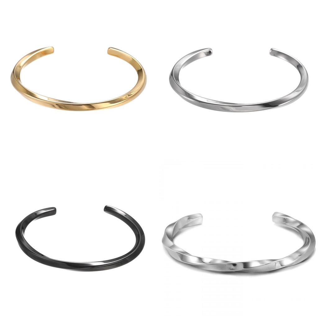 Modern Titanium Steel Cshaped Open Bracelet For Couples And Men Women