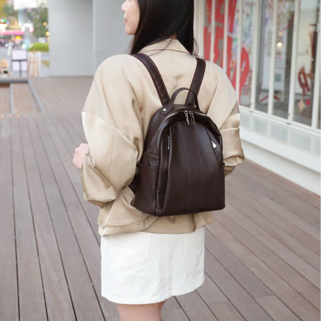 Leather Backpack Women Fashion Women Backpack Head Layer Cowhide Soft Leather Backpack
