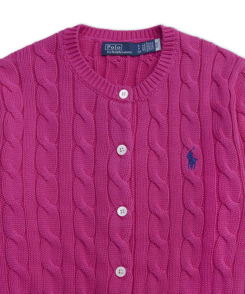 Polo Ralph Lauren Cable Knit Cotton Crew Neck Cardigan - Pink