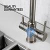 Brushed Nickel Kitchen Faucet Pull Out Double Handle Kitchen Tap Matte Chrome Kitchen Mixer Brass Single Hole 3 Ways Sink Tap