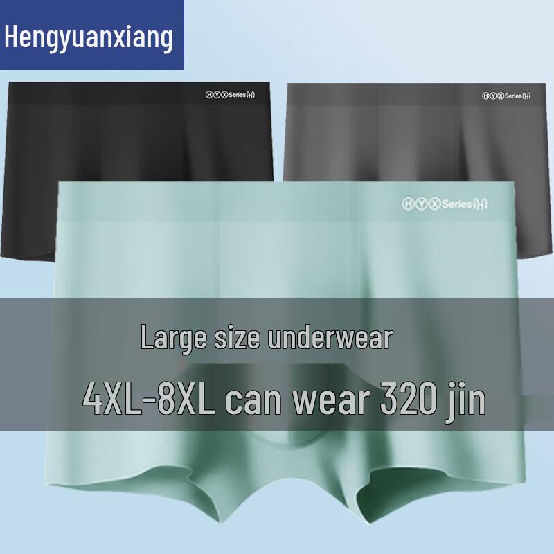 Hengyuanxiang Men's Plus Size Cotton Antibacterial Boxer Briefs