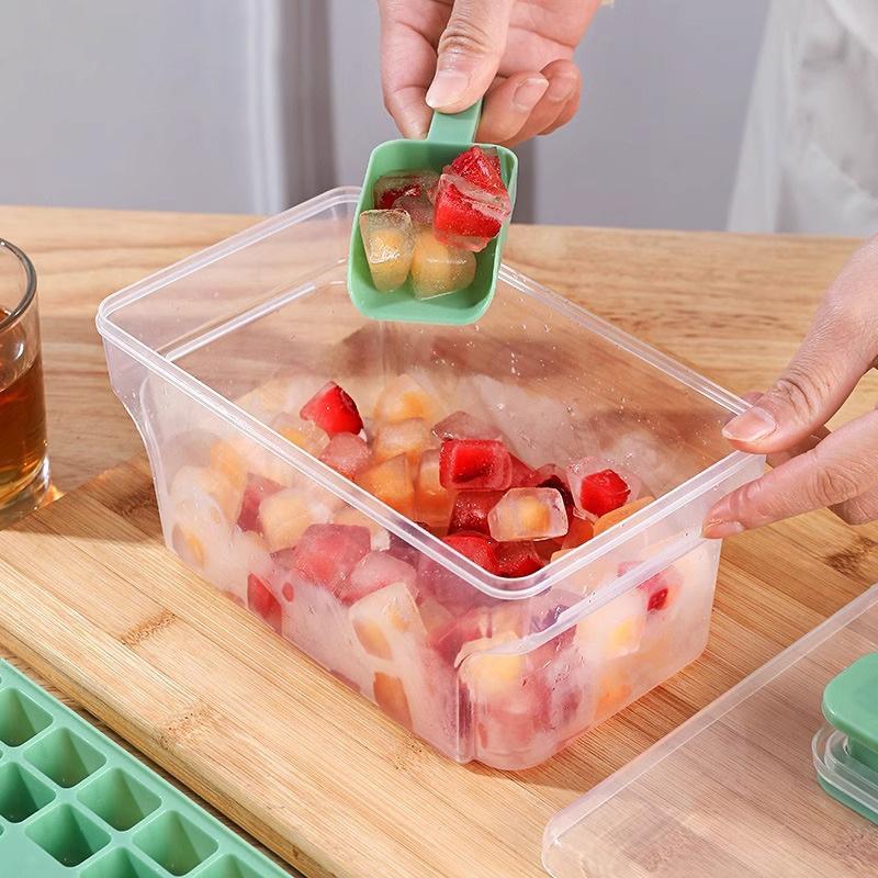 34/68 Compartments Ice Cube Mould Press Type With Lid Home Ice Box Ice Tool Freezer Ice Cube Maker Gifts