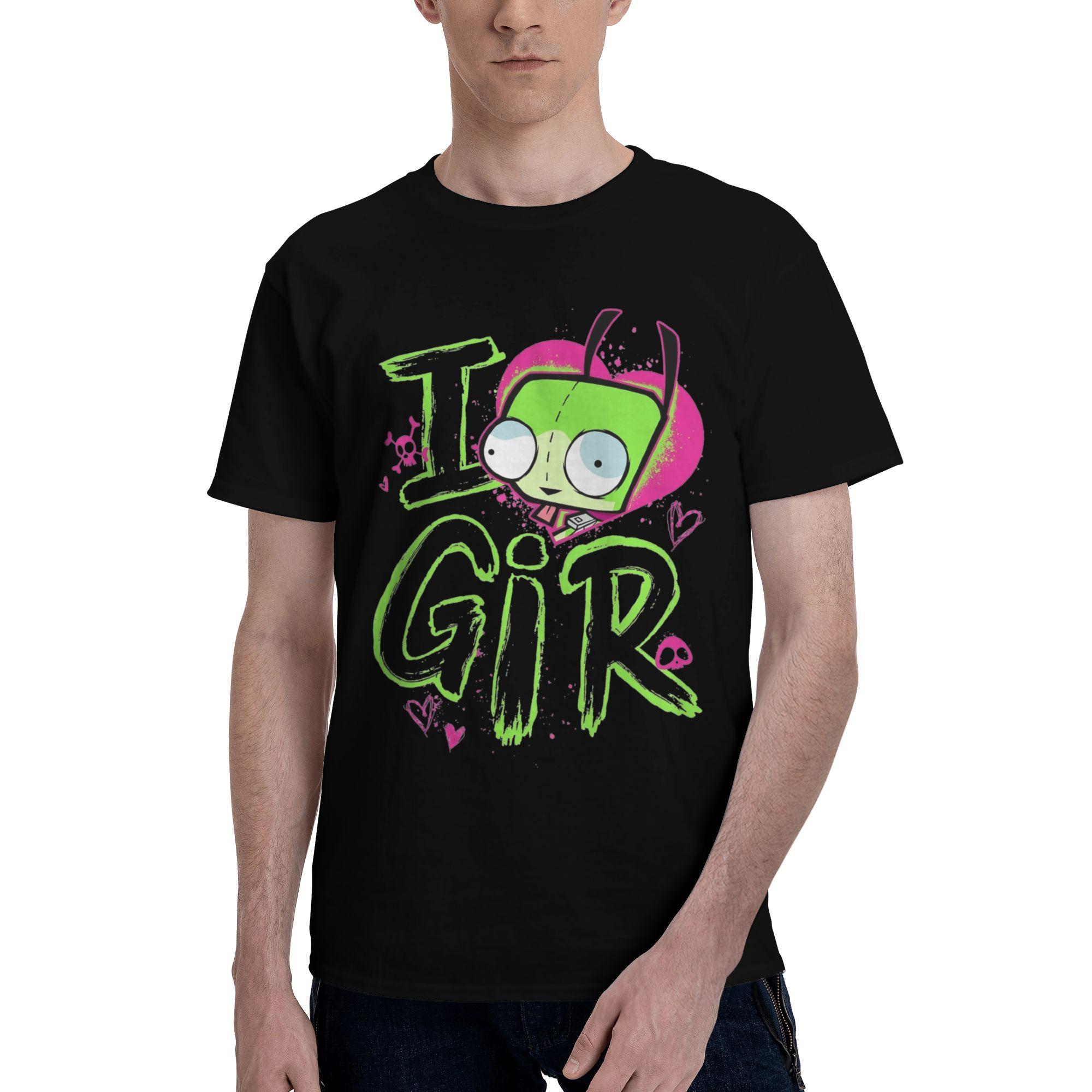 

Zims Gir Cartoon for Men Women T Shirts Cool Tees Short Sleeve Crewneck T-Shirts 100% Cotton Unique Clothes M