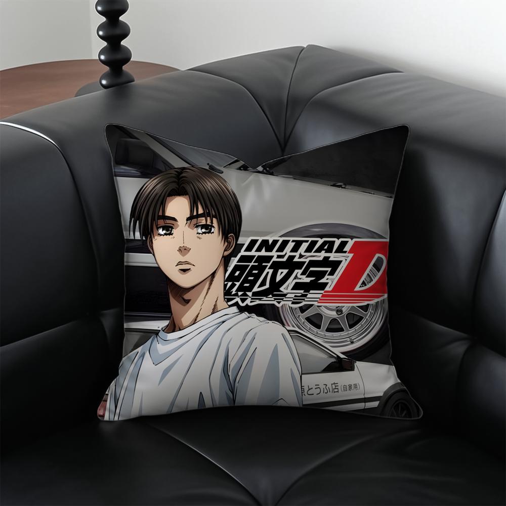 anime racing IInitial D Cushion Cover Pillow Case Antidustmite Invisible zipper silky plush cushion 30X30cm