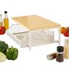Kitchen Vegetable Storage Rack Vertical 2-Tier Organizer Rack Iron Standing Storage Shelves Drawer Fruit Storage Rack