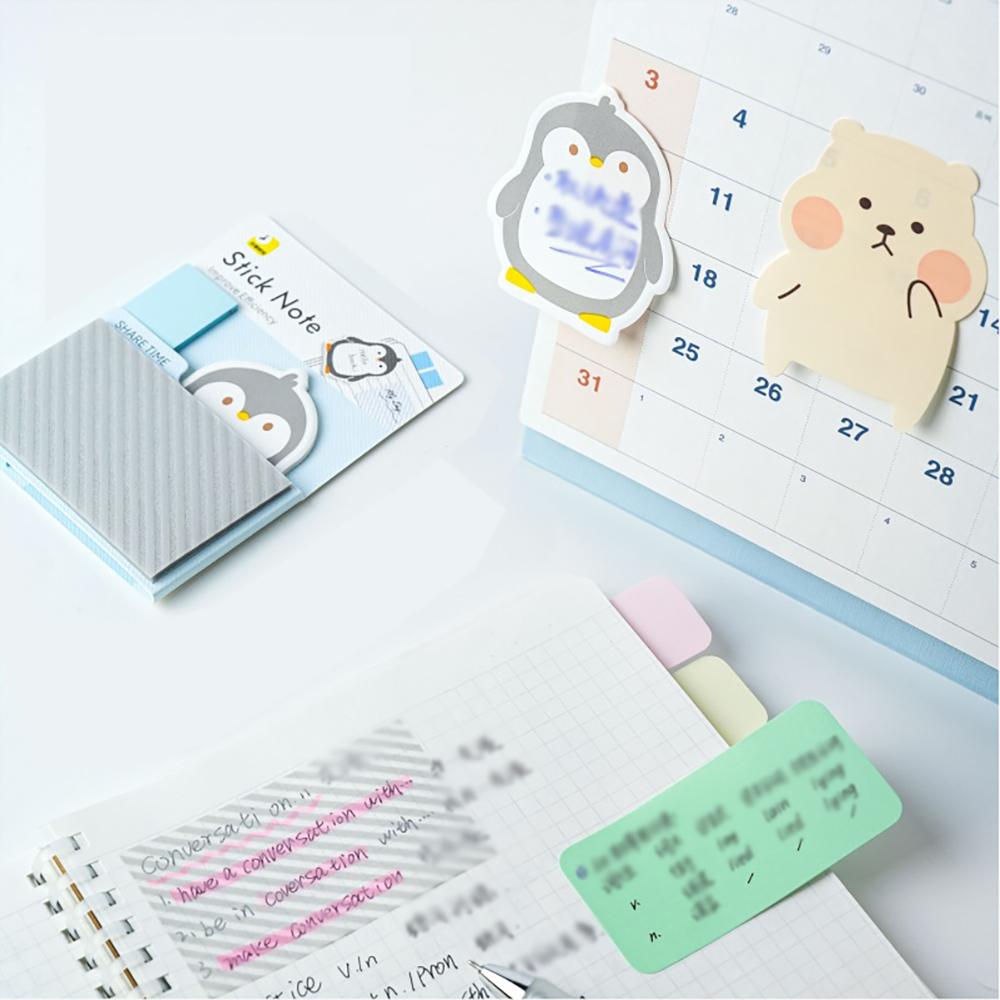 60 sheets cute cartoon combination sticky notes on Instagram, small notebook for students to use for message tags and memos