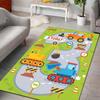 Cartoon Baumaschine Teppich für Wohnzimmer Schlafzimmer Sofa Kreative Fußmatte Heimdeko Bereich Robuster Rutschfester Teppich Große Größe
