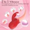 Rabbit Vibrator for Women,Rose Clitoral G Spot Nipple 10 Tongue Licking Vibrating Waterproof Double Stimulation Adult Sex Toy Couples Toys