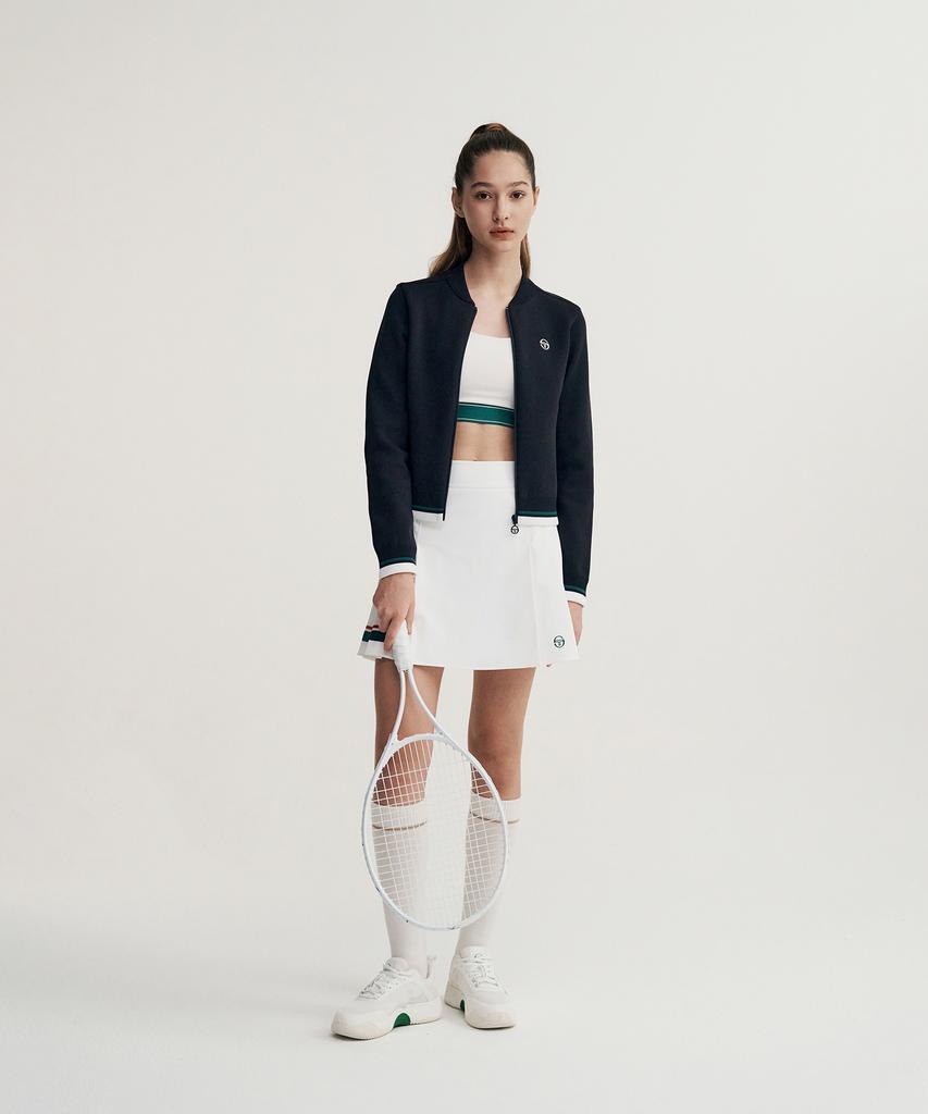 Sergio Tacchini W Flag Better Knit Zip-Up Cardigan (Black)