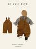 Pantalones de Peto Lavados para Niños Inspirados en el Hong Kong Retro - Estilo Coreano Primavera/Otoño para Niños y Niñas