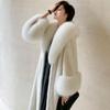Women's Plus Size Stylish Mink Coat with Fox Fur Collar