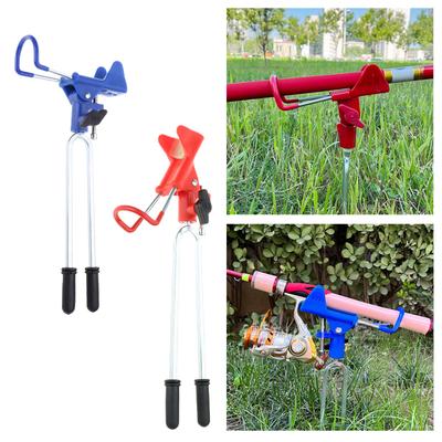 Adjustable Fishing Rod Holder Stable Fishing Rod Stand Bracket Convenient Poles Holder Insert Ground Metal Stand