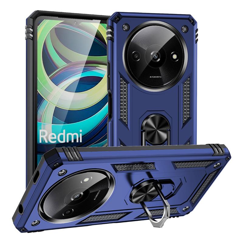 Pro Xiaomi Redmi A3 Pouzdro Magnet Kovový Prsten Stojan Držák Pancéřové Pouzdro na Telefon Pro Redmy A3 A 3 RedmiA3 4G 23129RN51X Nárazuvzdorný Kryt