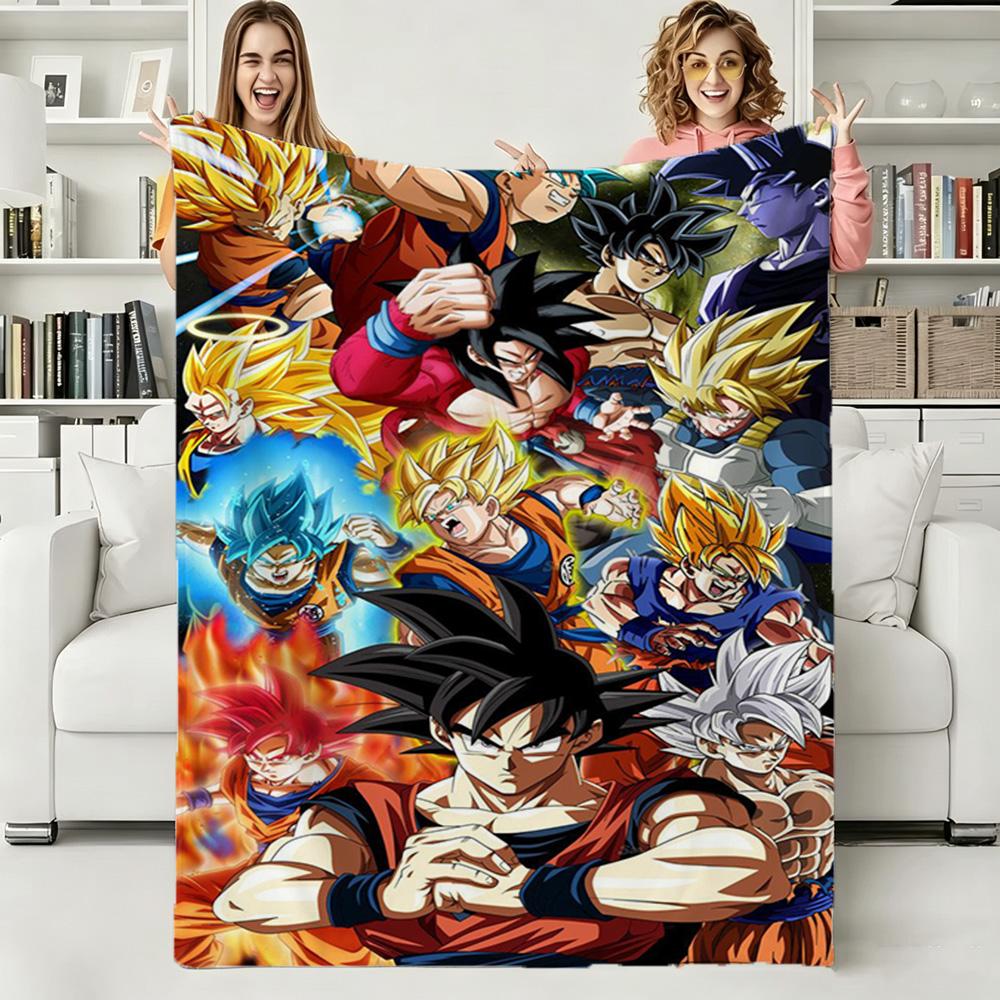 D-Dragon Ball Goku Super Z Soft Warm Flannel Blanket Art For Bedroom Wall Living Room Decor Bed Picnic Office for Birthday Gifts