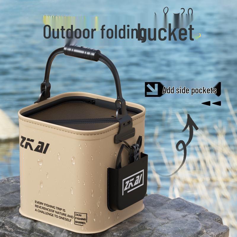 Foldable Hand-held Fishing Bucket & Live Fish Container