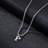 Simple A-Z Letter Necklace for Men Waterproof Stainless Steel 26 Letters Pendant Necklace Men’s Minimal Initial Necklace