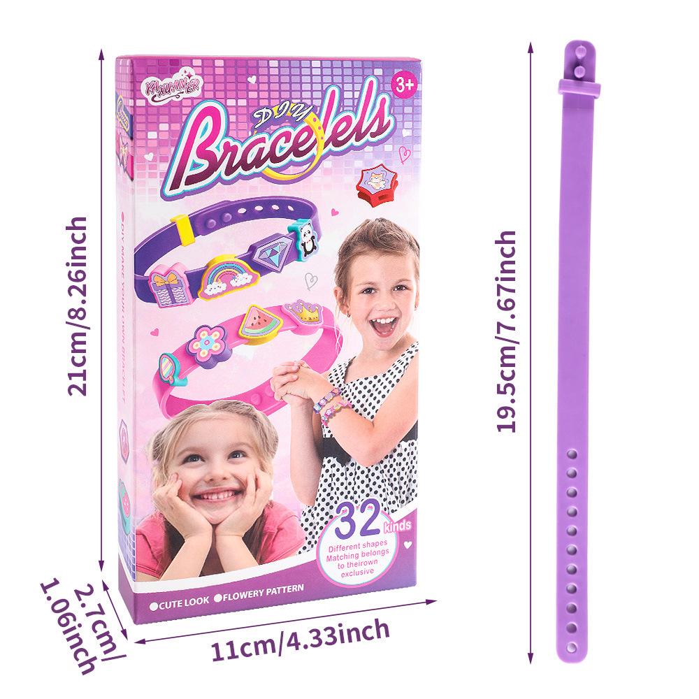 Kinder DIY Armband & Fußkettchen Set mit Perlen: Cartoon-Buchstaben-Schmuckspielzeug für Mädchen