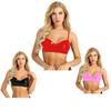 Ladies Bralette Tops Bustier Wire-free No Pad Bra Top for Raves Dances Clubwear