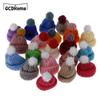 10pcs Mini Knitting Hats Hairball Hat Brooch Sweater Pins Badge Collar Clothes DIY Craft Christmas Ornaments Doll Accessories