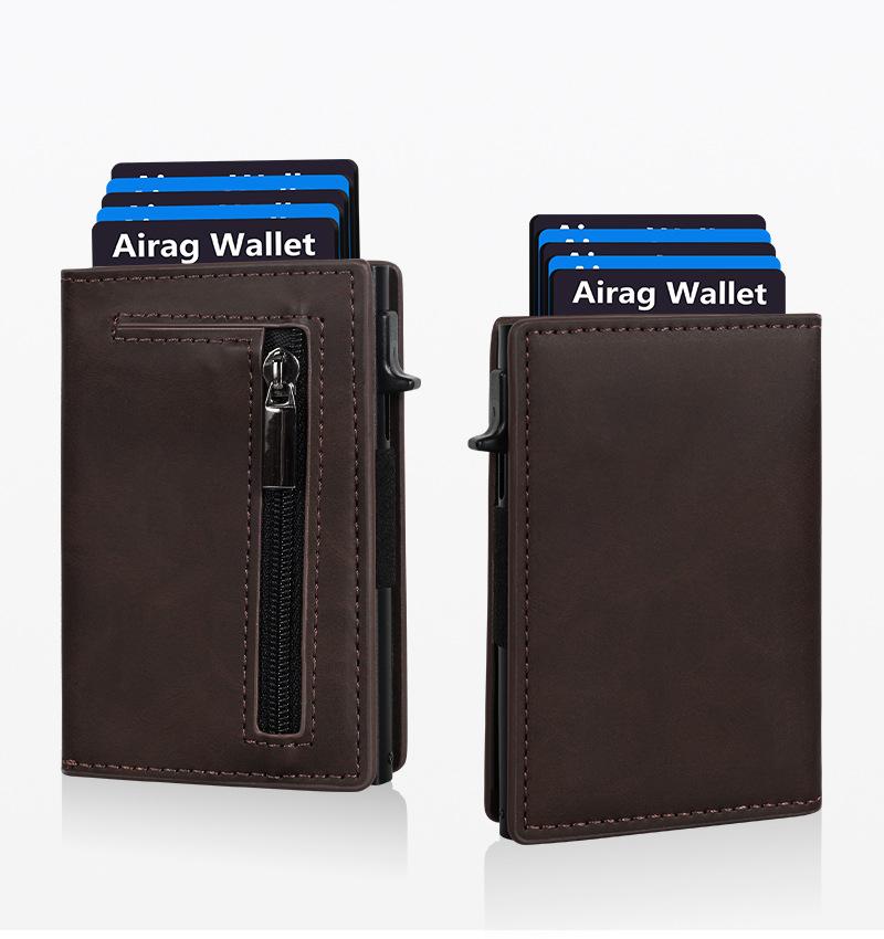 Magnetische Creditcardhouder Luxe Heren Portemonnee Rfid Blokkerend Pop-up Minimalistische Portemonnee Leer Bankkaart Houder Case Vallet voor Mannen