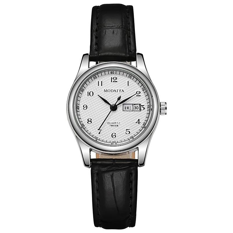 Couple Men'S Women'S Watch Fashion Simple Double Calendar Steel Belt Watch Student Male And Female Watch Generation
