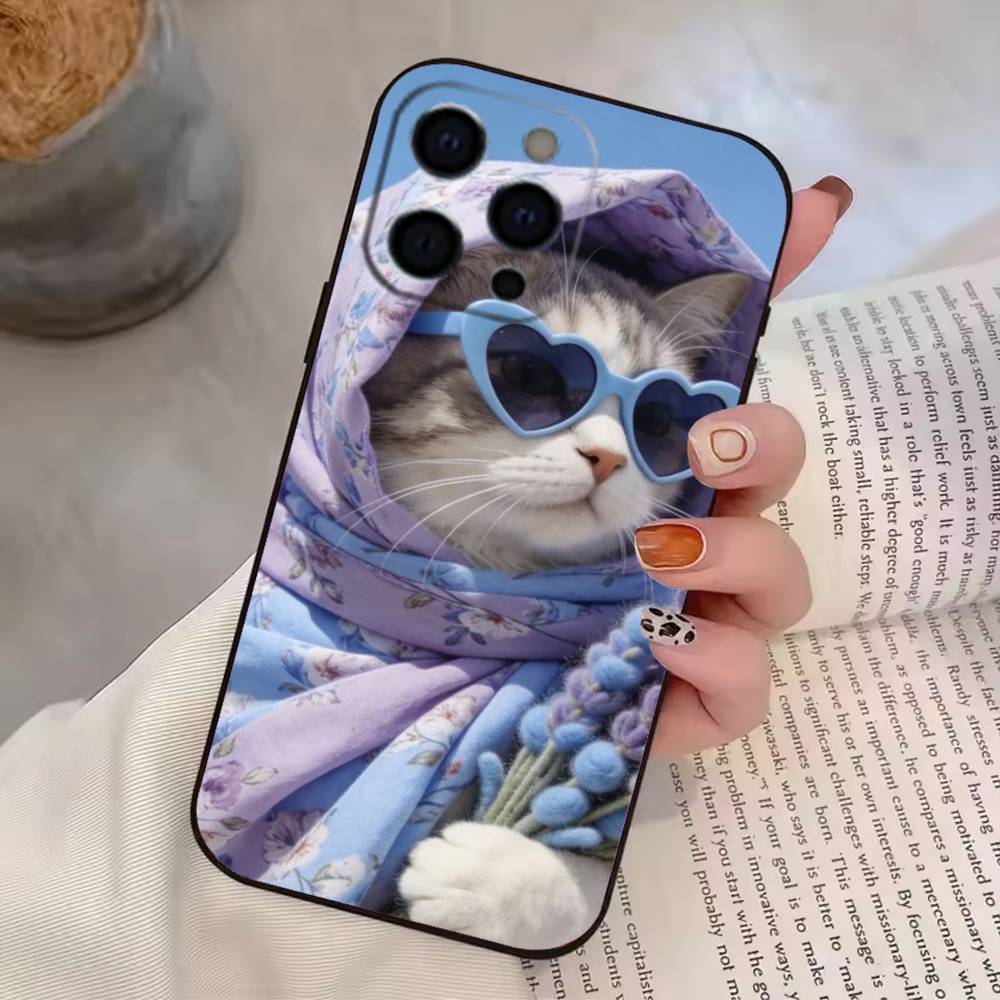 Funny Animal C-Cat Phone Case Silicone Soft For IPhone 17 16 15 14 13 12 11 X XR Plus Pro Max Plus