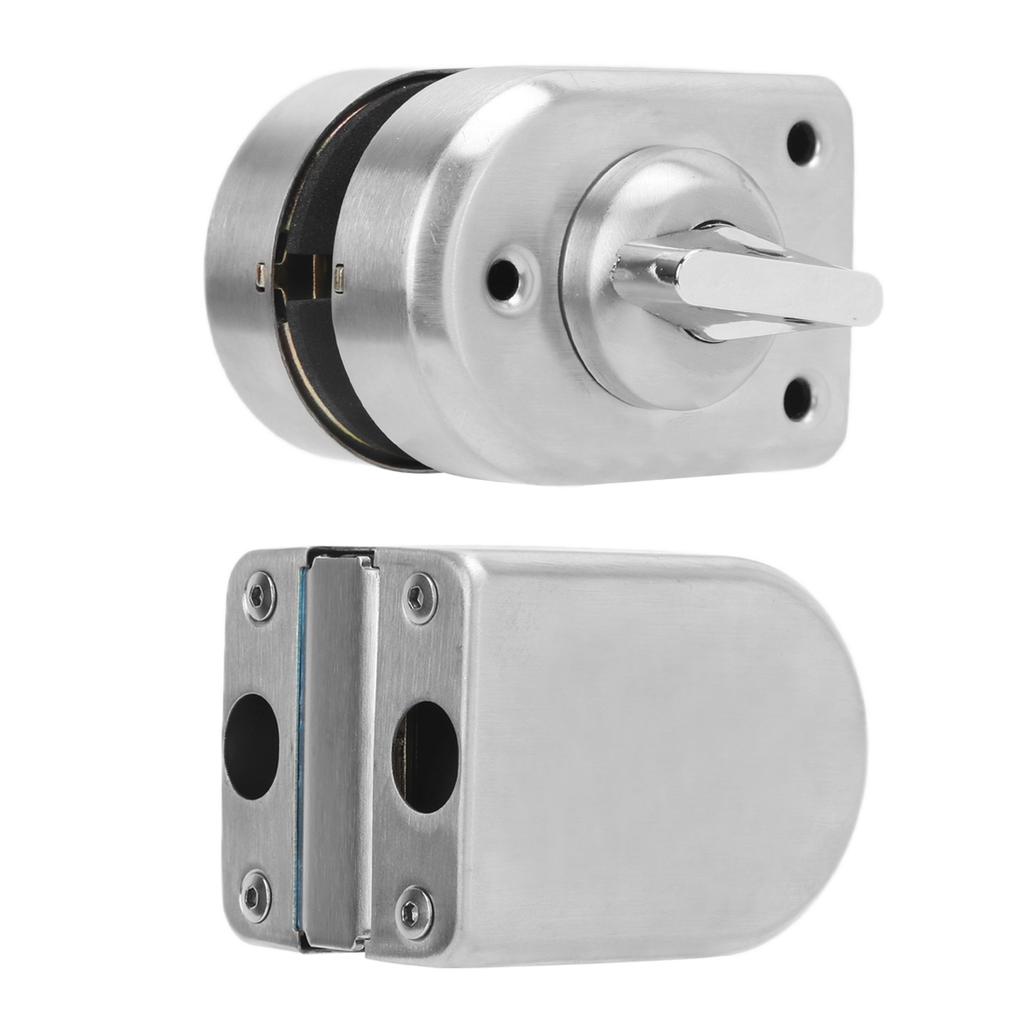 Double Door Push Sliding Access Control Office Glass Door Lock Stainless Steel Lock with 3 Keys