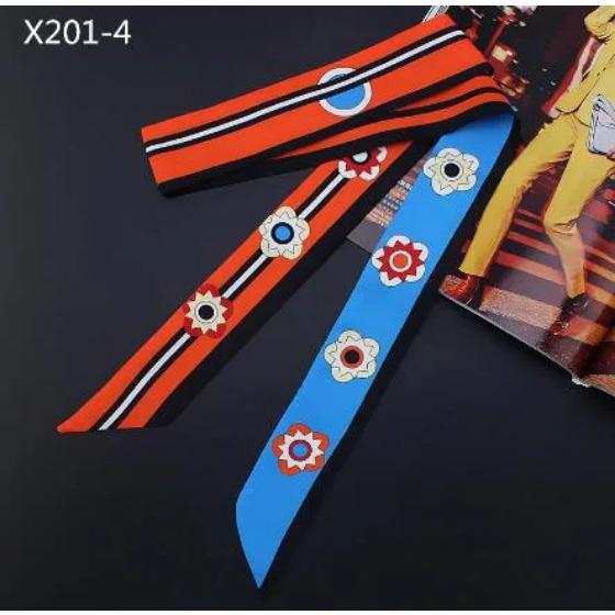 

Long Version Luxury Brand Silk Ribbon Foral Print Women Silk Scarf Handle Bag Ribbons Female Headband Long Scarves & Wraps 5x120cm