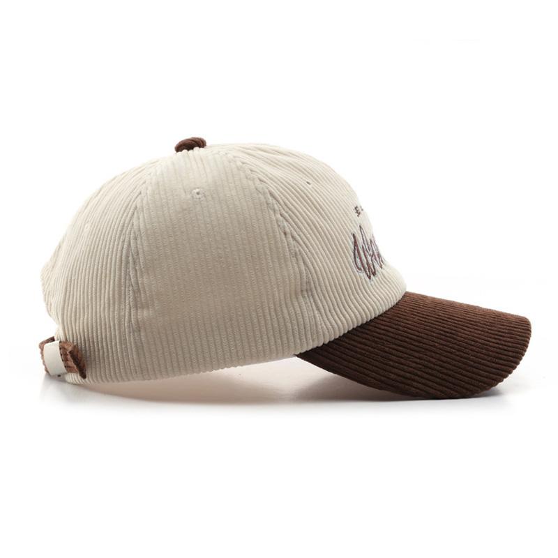 And Women Two-Tone Corduroy Baseball Cap With Wonder Embroidery - Stylish Sun Protection, Outdoor Use Sports Essential, Perfect Gift Elegant For Men