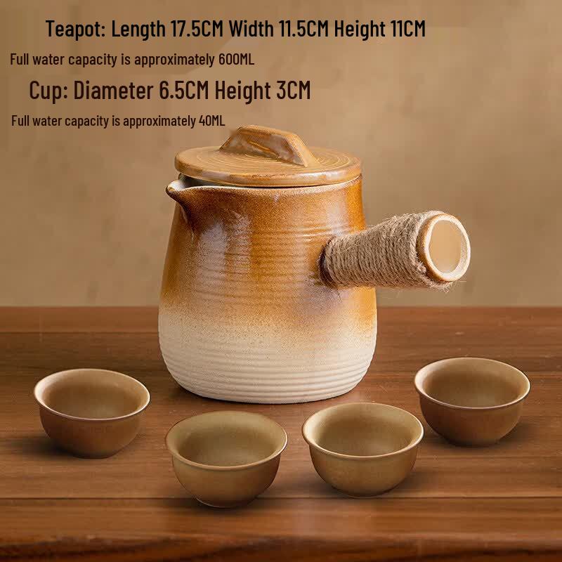 ZISIZ Ceramic Tea Brewing Pot & Roasting Stove Set