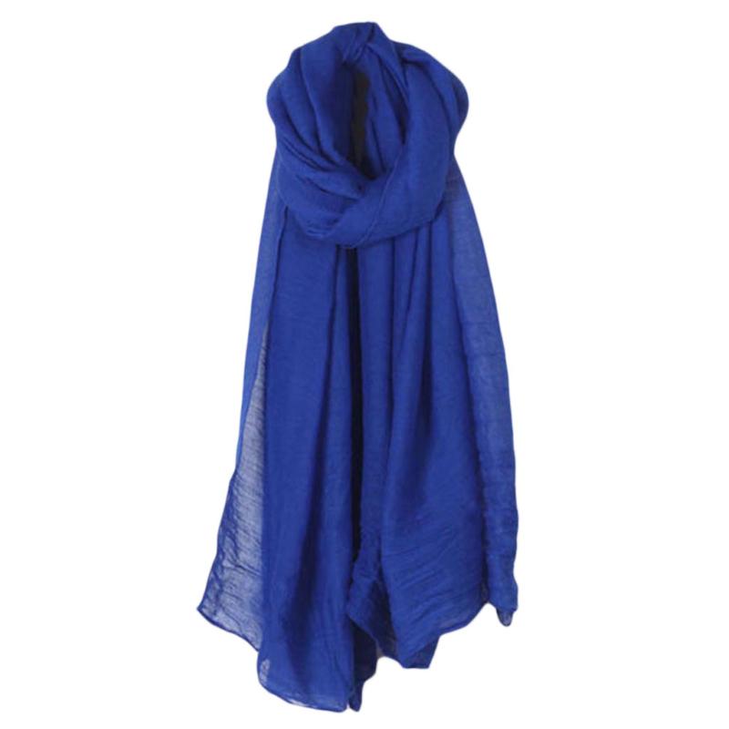Fashion New 16 Colors Women Long Scarf Wrap Scarves Vintage Cotton Linen Large Shawl Hijab Elegant Solid Black Red White