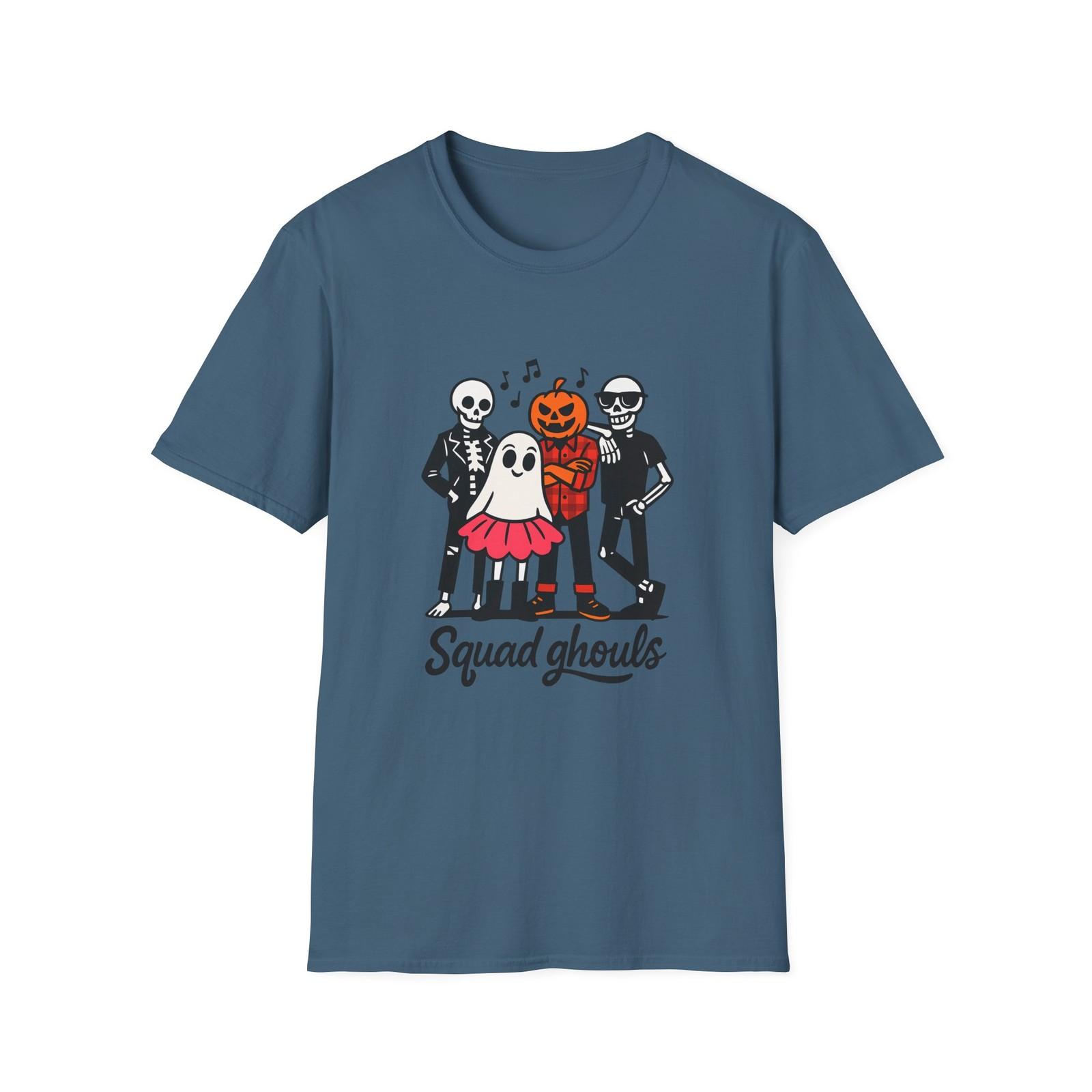 Unisex Softstyle T-Shirt Mens Womens Tees Top Skeleton Ghost Pumpkin Funny Squad Fall Halloween S