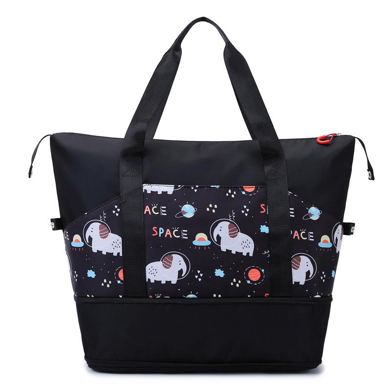 Extended Multi-pocket Classification Design Handheld Travel Bag Dry Wet Separation Personalized Printed Fitness Bag Can Be Used To Pull Rod