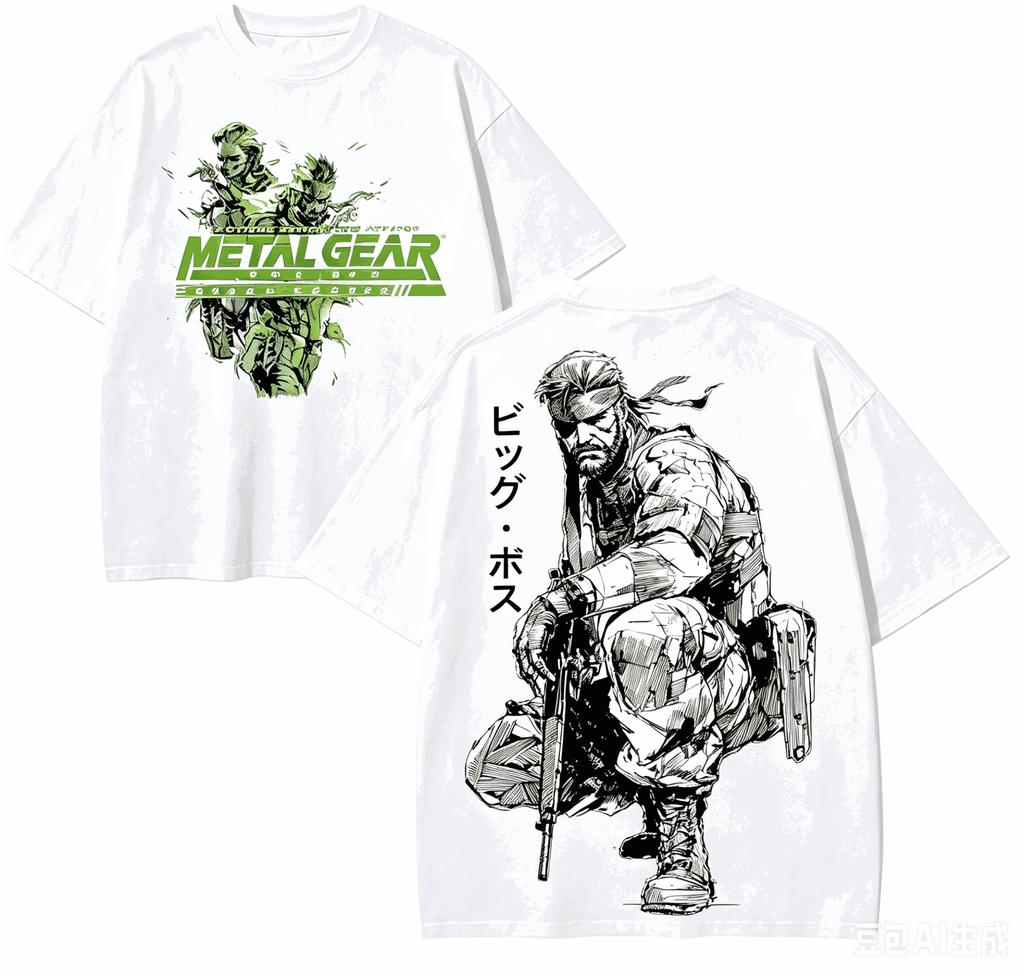 T-shirt per Amanti di Metal Gear Solid Anime Harajuku Cotone Nuovo Modello High Street Fashion Unisex Oversize Alta Qualità Prodotto Caldo Maglietta