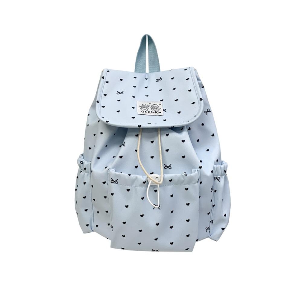 Lightweight Drawstring Backpack Large Capacity Students School Bag Junior High School Students синий