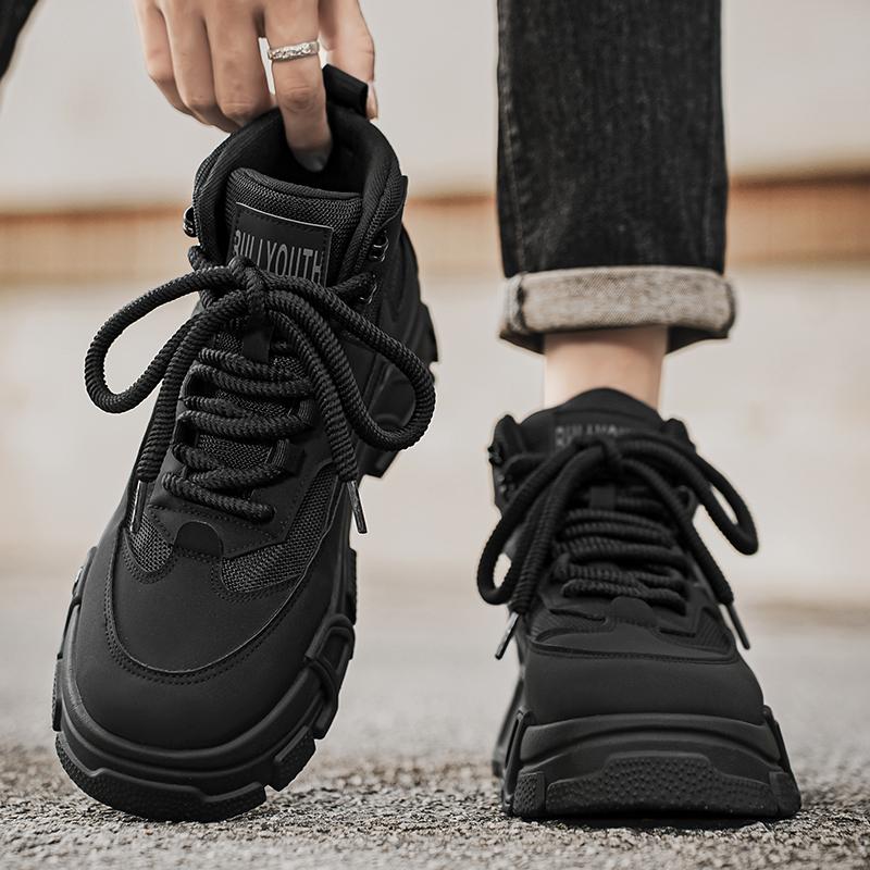 Outdoor Men Casual Sneakers Breathable Walking Hiking Shoes Quanlity Man Work Shoes Platform Ankle Boots High Top Sport Footwear