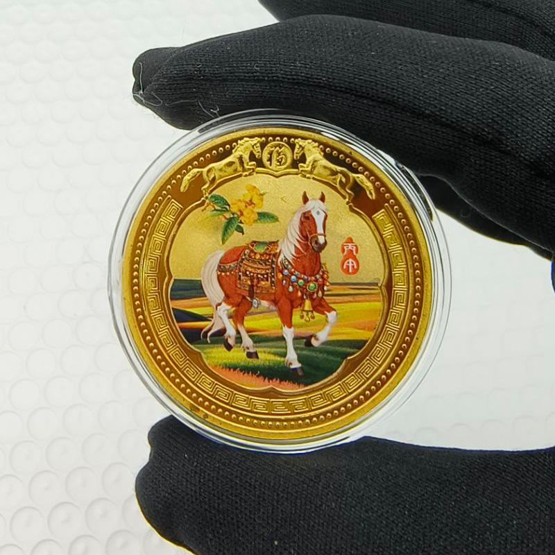 Year Of The Horse Chinese Coins Lucky Animal Horse Commemorative Coins Metal Collection 2026  Year Souvenir Gift