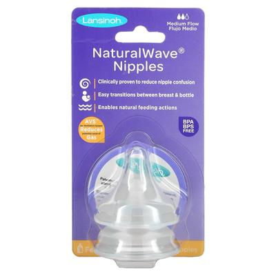 MOmma, NaturalWave Nipple, Medium Flow, 2 Medium-flow Nipples
