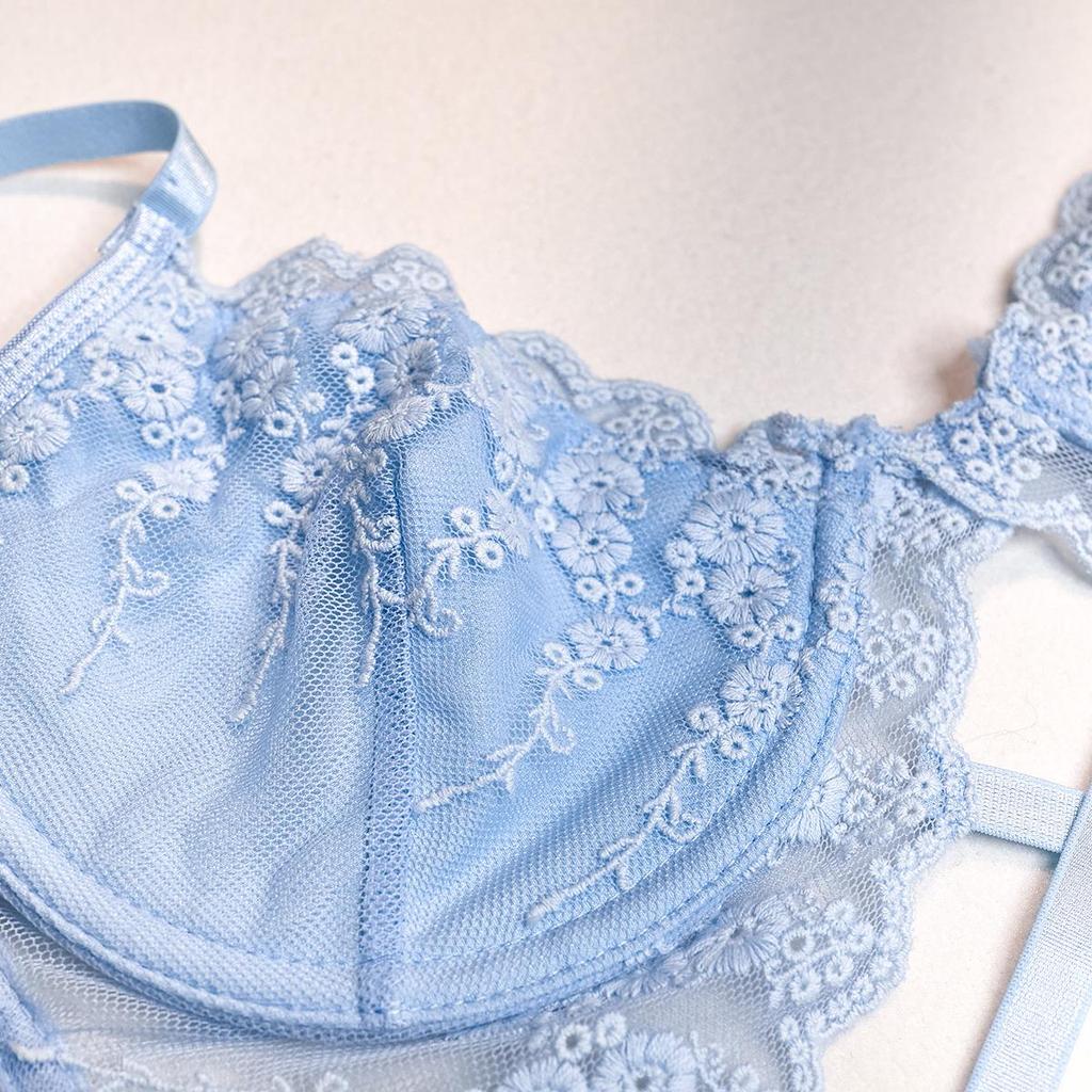 New Fashion Lingerie Lace Cross Mesh Pleated Fishbone Sexy Lingerie Sets