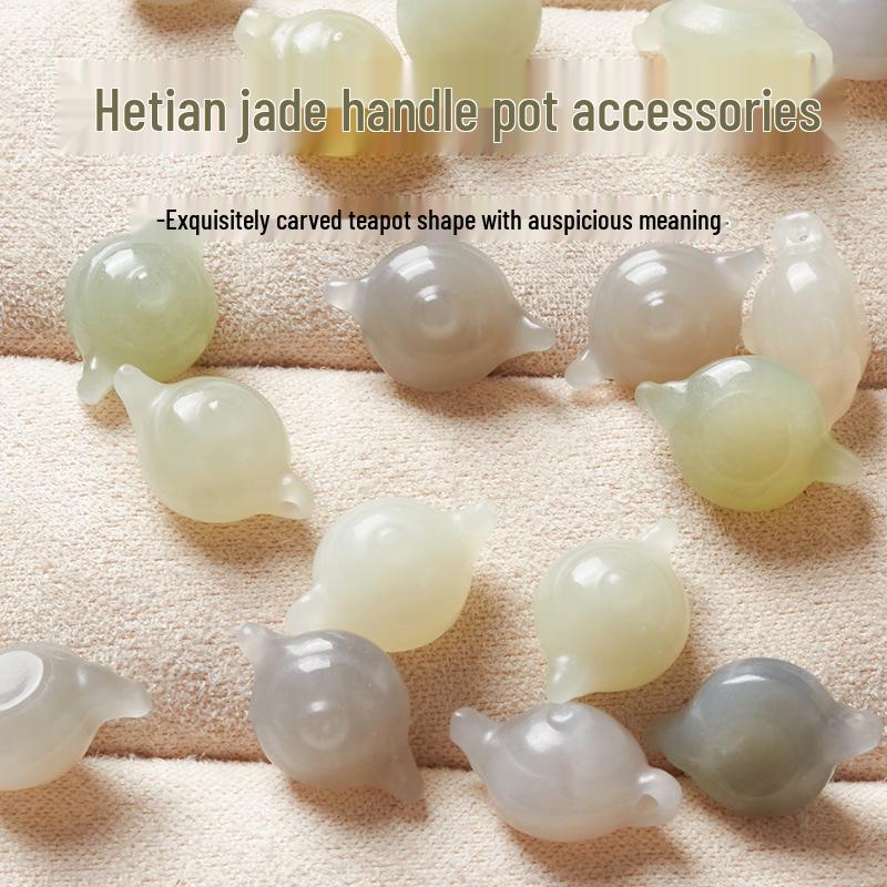 Hetian Jade Mahjong Pot Pendant for DIY Bracelet Beading