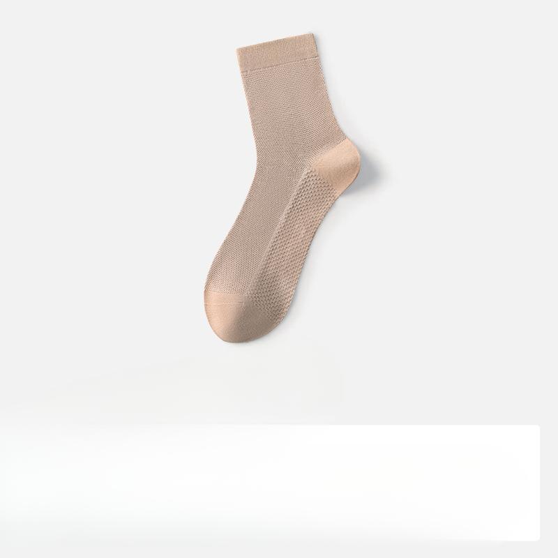 Herren Frühling und Sommer Dünn Schweißabsorbierend Deodorierend Reine Baumwolle Antibakteriell Anti-Hodennetz Netzaugen-Socken